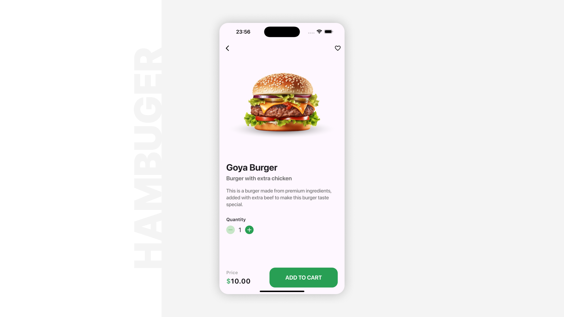 Hamburger Detail Page